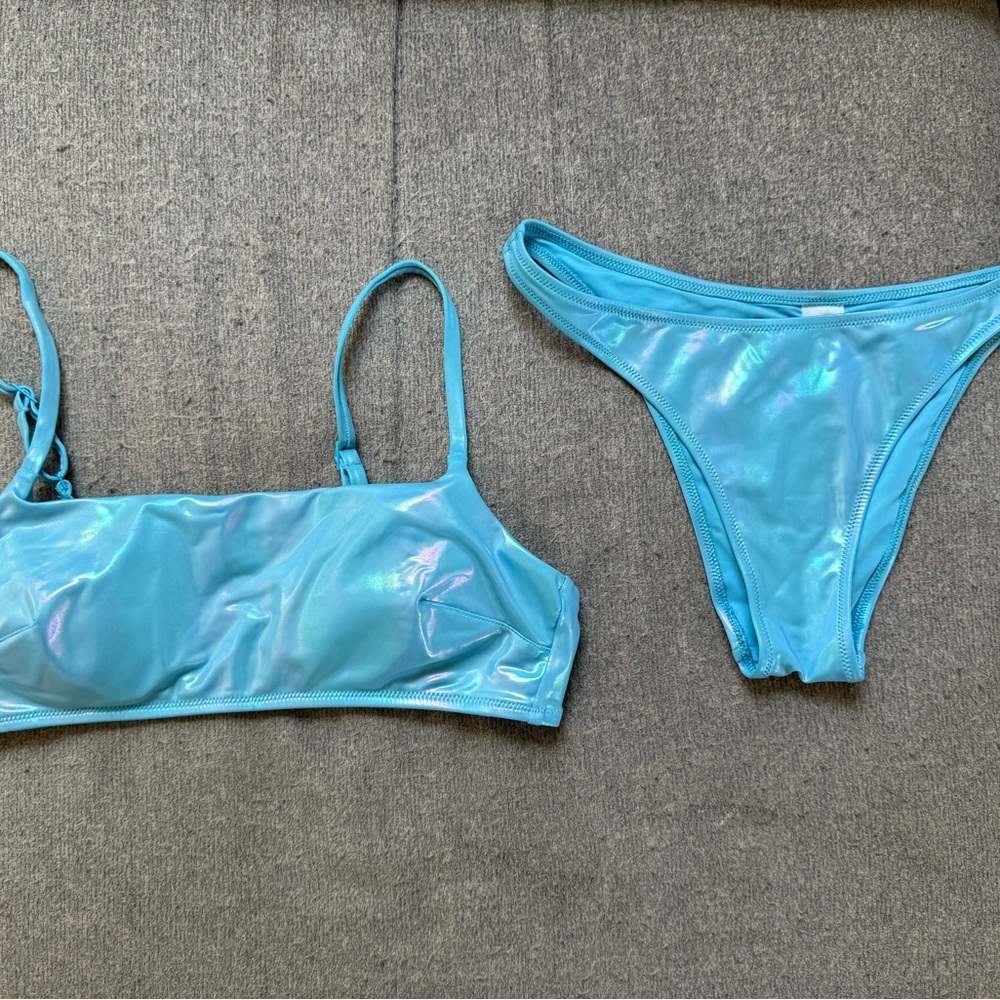 Aerie Shiny Blue Bikini Set